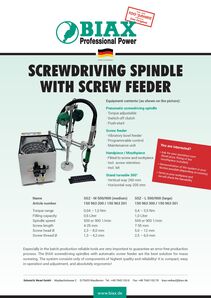 Screwdriving spindle with screw feeder